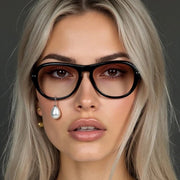 Occhiali da Sole Cat Eye con Perle e Diamanti