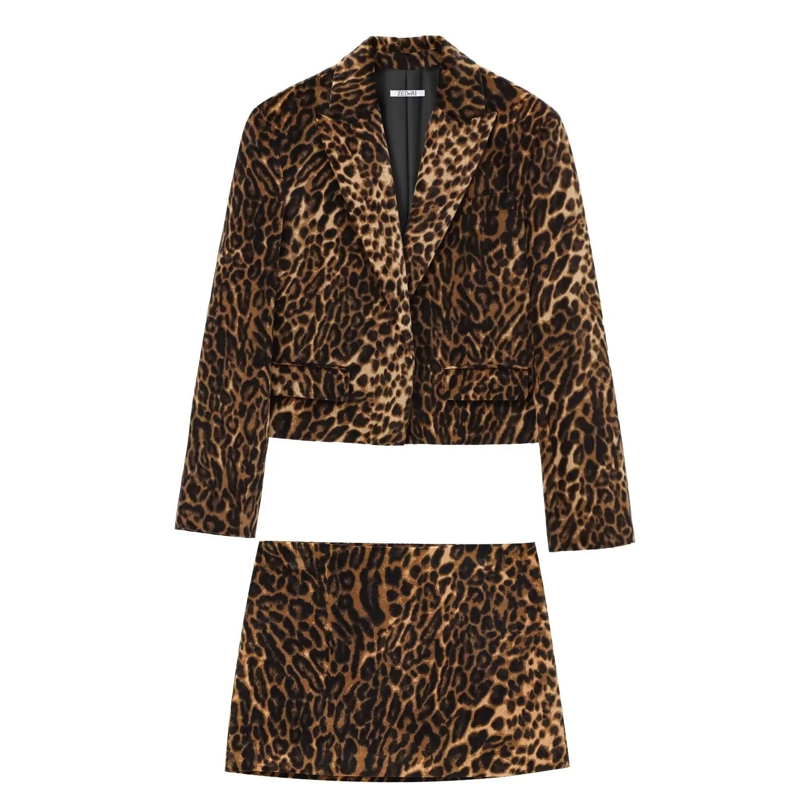 Completo gonna e giacca in finta pelliccia leopardo Wild Chic