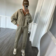 Tuta Loungewear in Felpa con Zip e Cappuccio (Oversize)