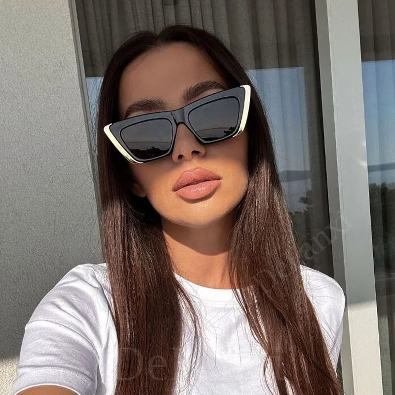 Occhiali da Sole Cat Eye Retro Montatura Oro