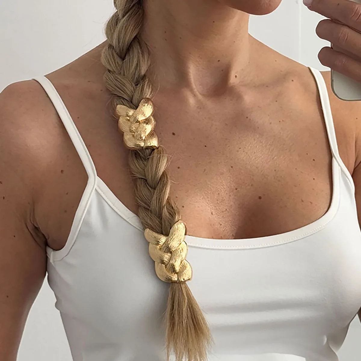 Fascia Elastica Metallo Intrecciato - Accessori Capelli Y2K Punk