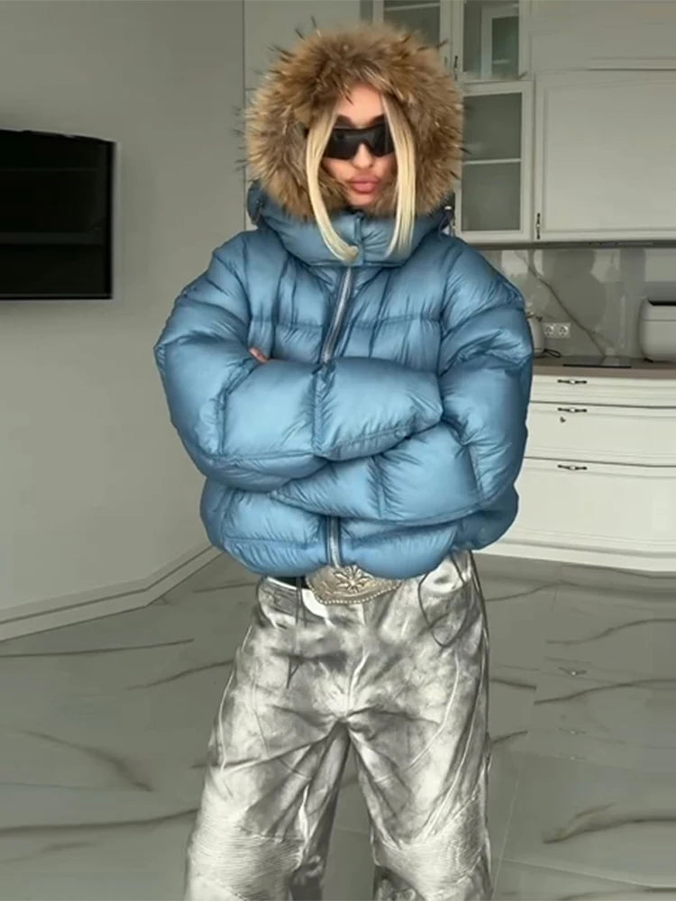 Piumino Oversize Imbottito con Cappuccio Regolabile - Comfort Invernale