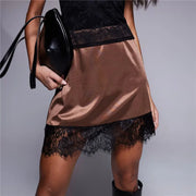 Gonna Slip Donna Y2K Raso Vita Bassa