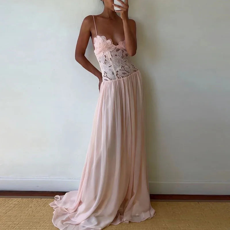 Abito da Sera Halter con Pizzo