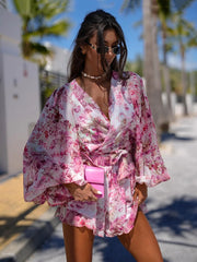 Pigiama Elegante con Stampa - Set Camicia e Shorts