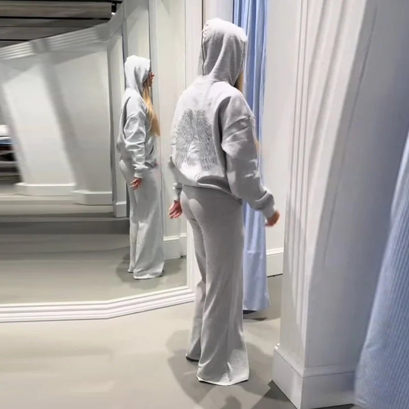 Tuta Angel - Completo Due Pezzi con Ali d'Angelo in Paillettes