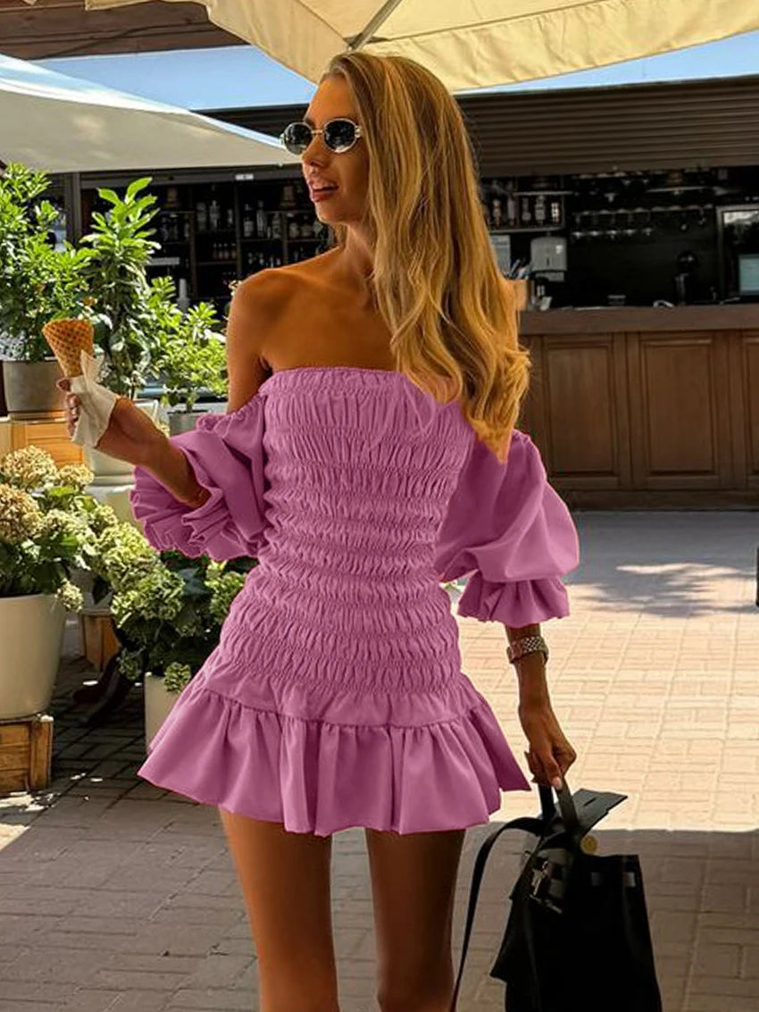 Mini Dress Scollo Slash Schiena Scoperta