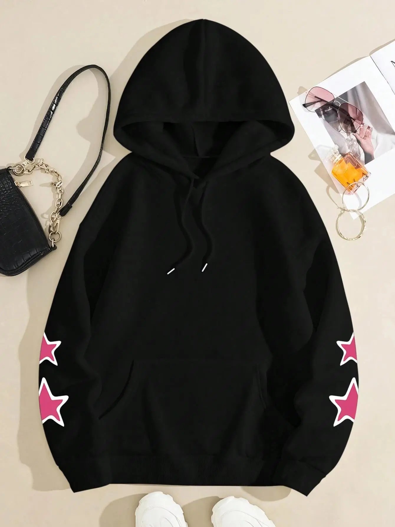 Felpa Spider Woman Nera Donna - Hoodie Oversize Stampa Supereroi