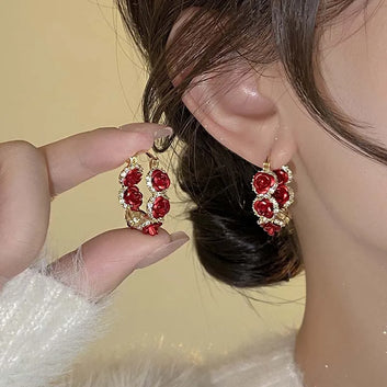 Orecchini Red Rose