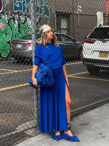 Abito Blu Reale "Urban Drape"