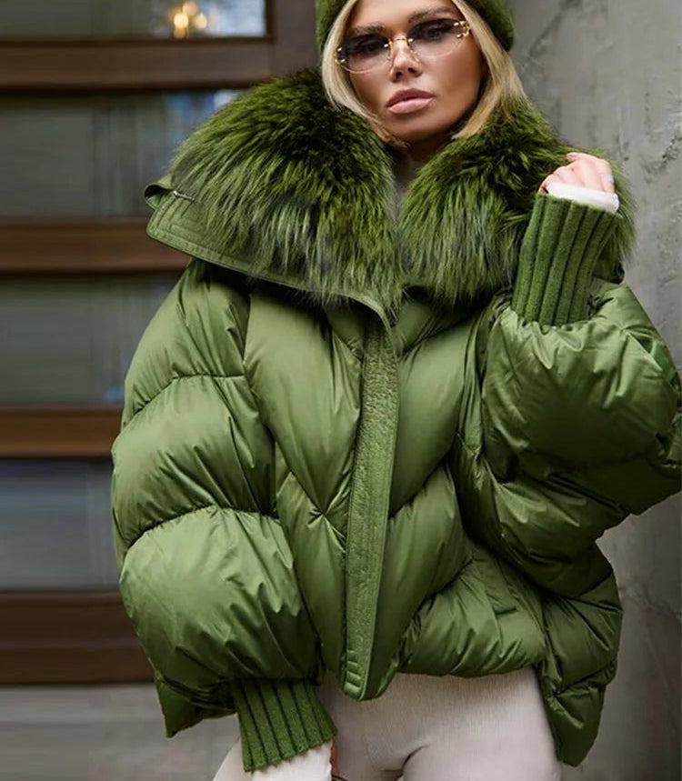 Vari Piumini Donna Oversize Corti con Cappuccio