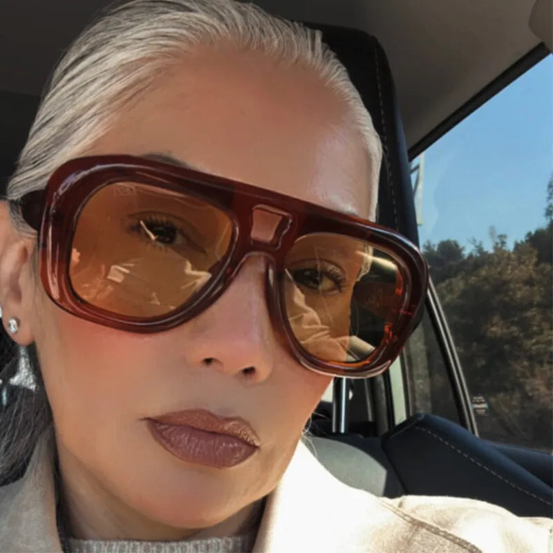 Occhiali da Sole Vintage Quadrati Donna Uomo - Montatura Spessa UV400