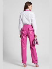 Pantaloni Cargo Fucsia Vegan Leather MIDTOWN | BYMANYC