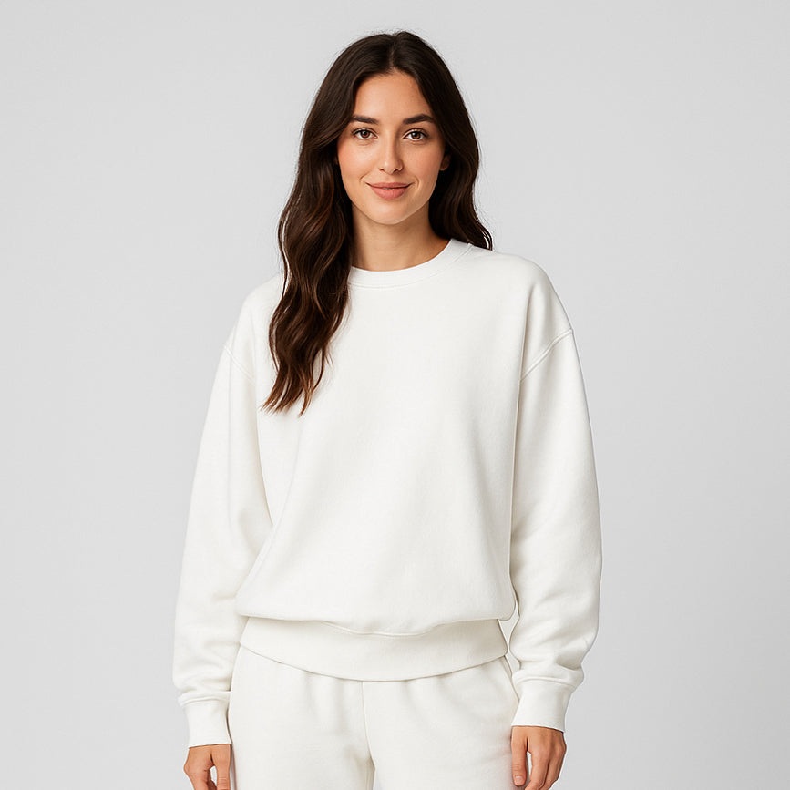 Felpa girocollo unisex in pile pesante